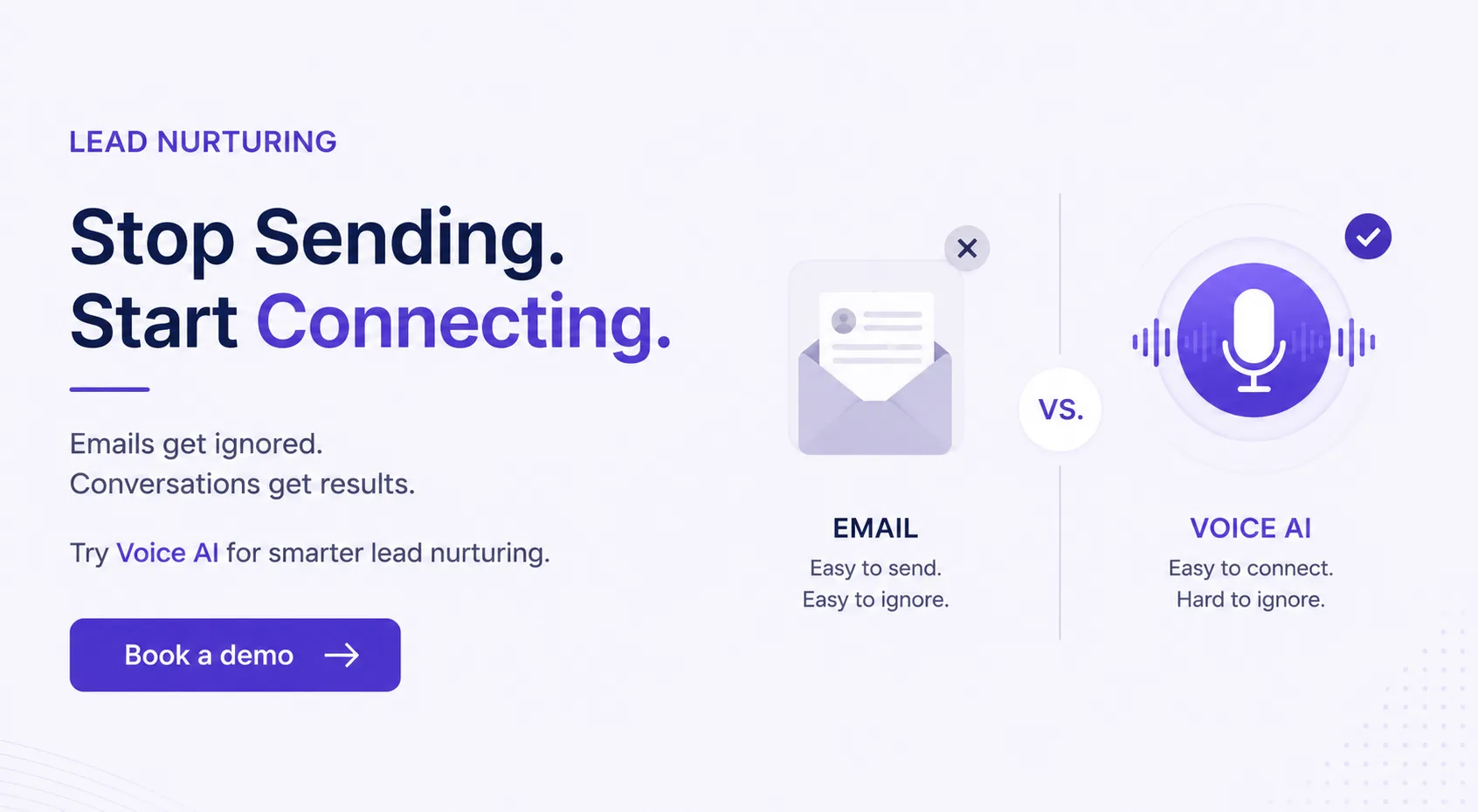 Email lead nurturing vs voice ai - Demo