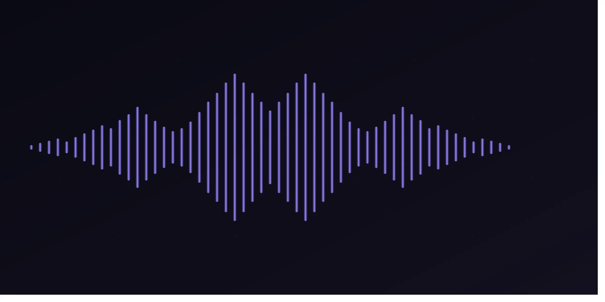 Purple waveform visualization of sound waves on a dark background, centered in the image.